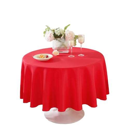 Craft And Party Round Tablecloth, 70 Inch Red Tablecloth, Polyester Fabric Washable Table Cloth for Home, Party, Wedding or Restaurant Use.