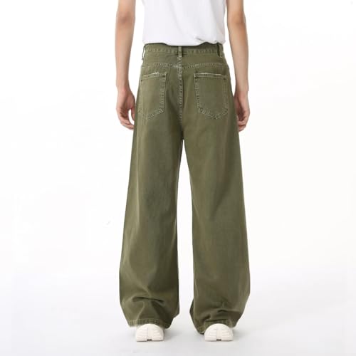 Men's Jean Vintage Men Autumn Solid Color Korean Straight Denim Pants4