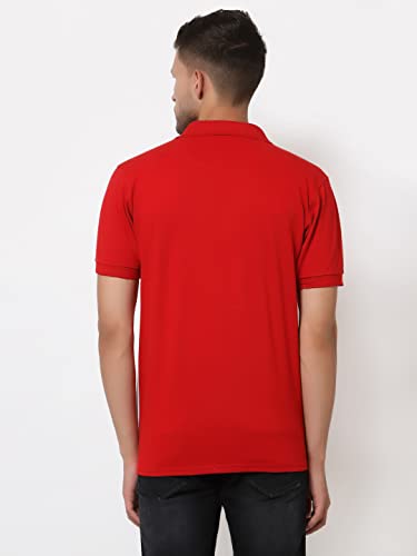 Image of UZARUS Mens Solid Cotton Regular Fit Polo T-Shirt