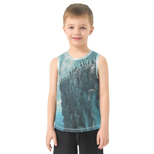 Boys Tank Top Shirts Penguin Ocean Landscapes Sleeveless T-Shirts Crew Neck for Kids Clothing Children2