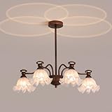Lámpara Colgante de Cristal con diseño Floral para Dormitorio, lámpara Colgante Retro Sputnik para Comedor, Sala de Estar, Dormitorio y Restaurante.