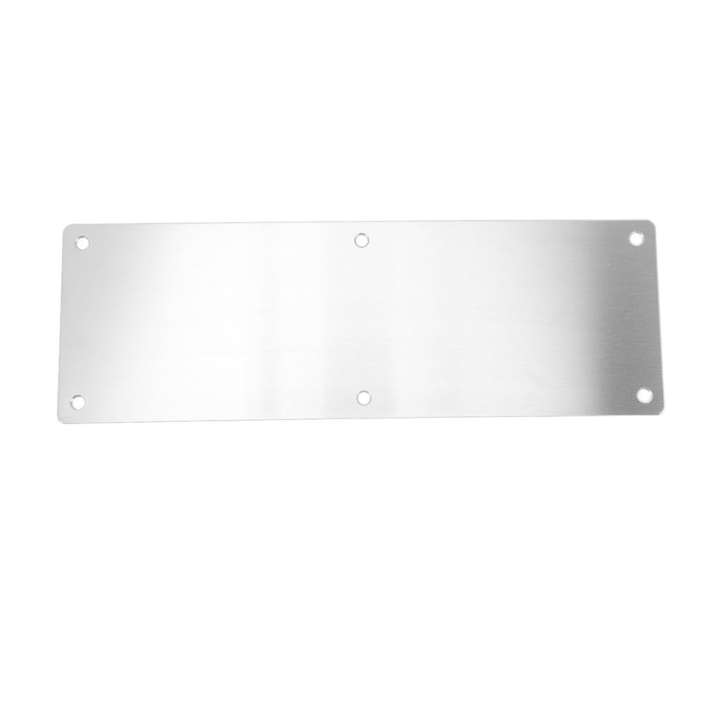 Piastre in acciaio inox, confezione da 2 piastre di spinta resistenti, per porte a battente interne ed esterne, protezione antigraffio con fori preforati, finitura argento, 80 x 300 mm
