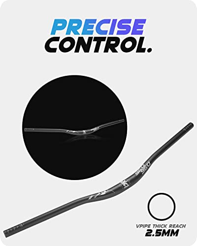 Mountain Bike Handlebars Bicycle Bars 31.8 Aluminum Alloy Rise 25Mm Extra Long 800Mm Mtb Riser Handlebar Black #TOP2