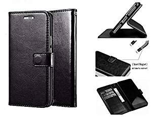 Image of ClickCase for Realme Narzo 20 pro Vintage Series Leather Wallet Flip Case Kick Stand with Magnetic Closure Flip Cover for Realme Narzo 20 pro (Matte Black)