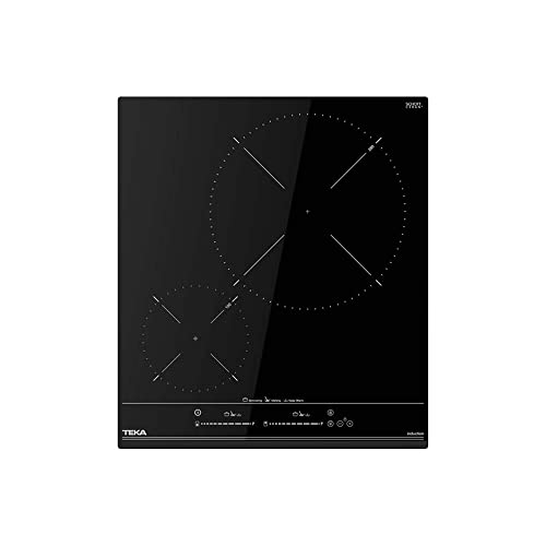 Teka IZC 42400 MSP - Placa Inducción de 45 cm, Touch Control MultiSlider, 2 Zonas de Cocinado, Modo Silencio, Regulador de Potencia, Color Cristal Negro