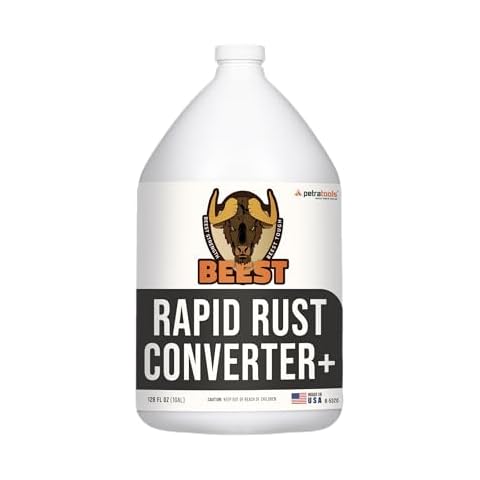 BEEST Rapid Rust Converter for Metal - Professional Grade Rust Inhibitor for Metal, Rust Reform & Rusty Metal Primer, Rust Neutralizer for Metal to Paint Over Rust & Rust Remover for Metal -1 Gallon Cover