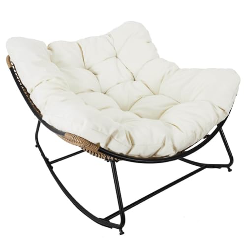 AltoBuy Merida - Fauteuil à Bascule Blanc avec Assise Capitonnée