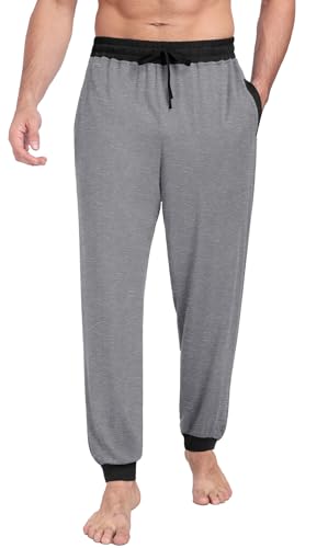 PrinStory Mens Modal Pajama Pants Cozy Lightweight Pjs Bottoms Knit Sleep Pajama Lounge Pant