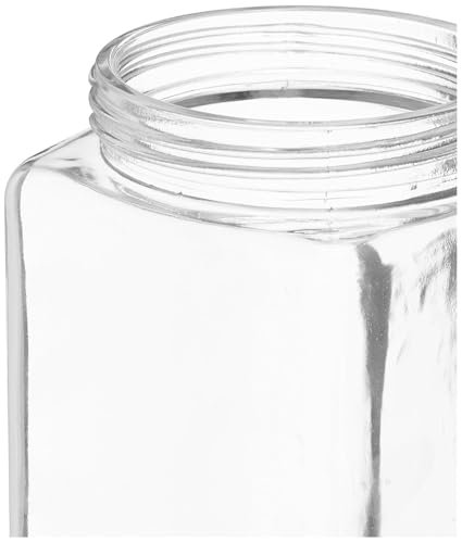 Image of CROCO JAR Square Glass Storage Containers | Transparent Kitchen Jars with Airtight Steel Lid | Spice, Pickle, Dry Fruit, Snack, Coffee, Sugar & Pantry Storage Containers (2200 ML| PACK OF 1)