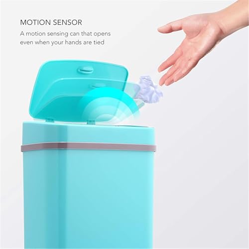 Caneca de basura rectangular con sensor y tapa automática 12L miniatura 4