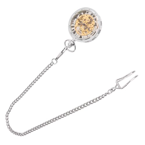 Reloj de bolsillo vintage plateado mecánico que soluciona la falta de accesorios