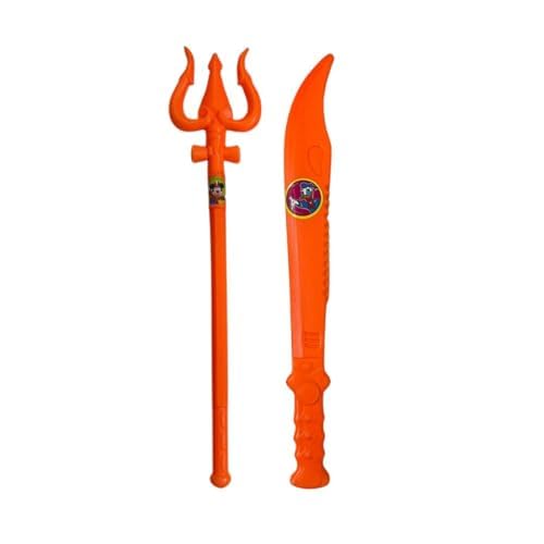 Vidhyapati 1 Pcs Khanjar and 1 Pcs Trishul Toy for Kids/Weapon Role Play Toy/Action Figure Toy/Orange Color (52 CM)/Material - Plastic (B0CV9W99FK) Amazon Price History, Amazon Price Tracker