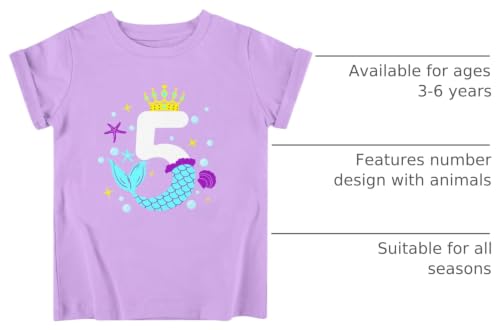 Image of Lovekider Girls Birthday T Shirts Cotton Short Sleeve T-Shirts Tee Party Clothing 3-6 Years