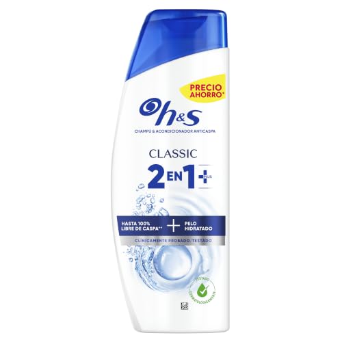 H&S Classic 2en1 Champú Anticaspa y Acondicionador Limpieza Profunda, 330ml