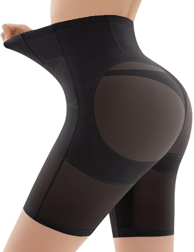 Ousmile Shapewear for Women Tummy Control, Butt Lifting High Waisted Body Shaper Shorts Under Dresses Thigh Slimmer Black, 2X-Large