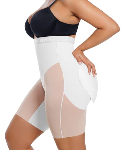 Image of SHAPELLX Butt Lifting Shapewear for Women Tummy Control Padded Shorts High Waisted Faja Body Shaper with Butt Pads
