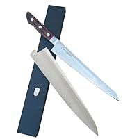 堺孝行 青二鋼 牛刀 240mm Amazon | 堺孝行 洋ハンドル 青二鋼 両刃 本刃付 日本製 (牛刀_240mm