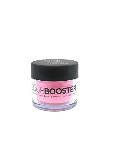 Edge Booster Edge Control Gel Strong Hold Water-Based Pomade - Super Shine & Moisture - Great for Braiding/Relaxed/Natural Hair (Sweet Peach, 0.85 fl.oz.)