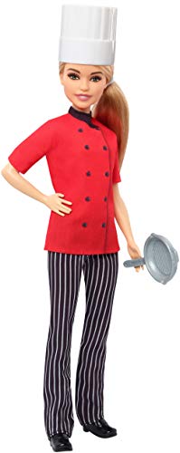 ​​Barbie Chef Doll, Petite, Dressed in Chef-Inspired Coat with Frying Pan, Chef'S Hat
