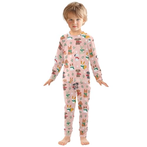 Pajama Sets Long Sleeve Winter Cute Dogs Soft Comfy Sleepwear 2 Piece PJS 3-8T2