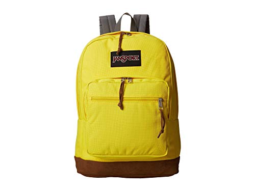 JanSport Right Pack Backpack - Durable Daypack with Padded 15' Laptop Sleeve, Spacious Main Compartment & Integrated Water Bottle Pocket - Yellow Card