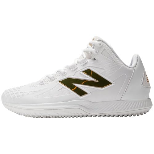New Balance Men's Ohtani 1 Baseball Turf Shoes White/Gold Medium 104