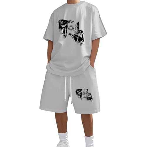 Ensemble entraînement et loisirs t-shirt short homme imprimé pour l'été