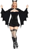 Htper Halloween-Cosplay-Kostüm für Damen, Batman-Halloween-Kostüm, Vampir- oder Fledermauskostüme S/M