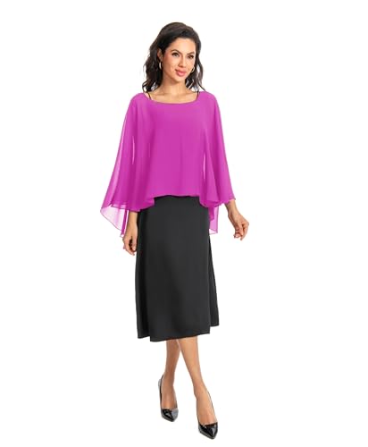 Image of Baoqiya Chiffon Capes Sheer Capelets Long Cape Poncho For Women Plus Size