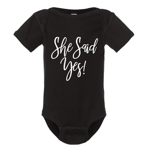Tees & Tails She Said Yes! Baby Unisex Short Sleeve Bodysuit