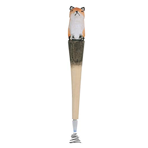 KJOET ボールペン 油性 ペン かわいい アニマルペン 動物 木製 Kインク キリン/キツネ/猫 手作り カラフル 耐用 替芯換える おしゃれ プレゼント 筆記用ボールペン お祝い ギフト 文房具 筆記用具 天然木 無垢 手帳用 学生 オフィス
