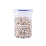 Juego de recipientes herméticos de cocina para artículos de plástico, 600 ml/800 ml/1000 ml/1500 ml (harina, azúcar, arroz, nueces, café), almacenamiento transparente (1000 ml)