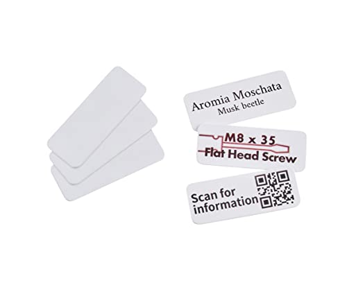 COLOP E-Mark - Etiquetas adhesivas de plástico (45 x 18 mm, 50 unidades), color blanco