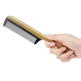 Onedor Hair Comb, 100% Natural Green Sandalwood Handmade Buffalo Horn Tail Comb - Anti-Static Sandalwood Scent Natural Hair Detangler Wooden Combs