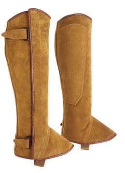 Leather Motorcycle Riding Chaps, Full-Length Protective Gear, Black (Golden Yellow, 2XL)