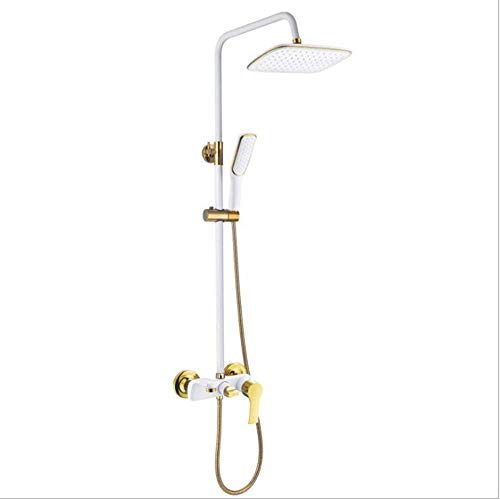 Kupfermischer Thermostat-Duschsystem + Handbrause Bad Wand Multifunktionsdruck unter Druck Verstellbarer Duschkopf