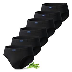 FALARY Bambus Herren Slip 6er Pack Unterhosen Männer Klassisch Unterwäsche aus Bambus-Viskose, Antibakteriell, Atmungsaktiv, Weich, Schwarz L