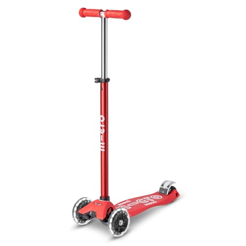 Micro® | Maxi Deluxe LED Patinete 3 Ruedas Niños | Ruedas con Luces LED | Sistema de Giro por inclinación | Altura Regulable | 5 12 Años | Niños y Niñas