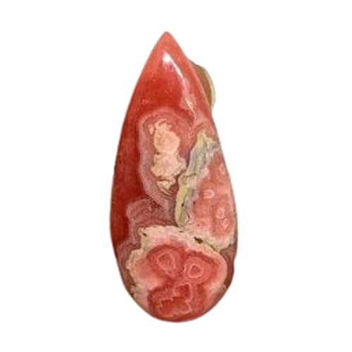 Rhodochrosite naturelle poire 40x18mm | Cabochon gemme rose pour création bijoux