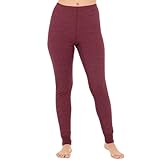 Fruit of the Loom Women's Micro Waffle Premium Thermal Bottom, Merlot Heather, Small