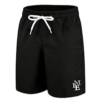 MEILONGER Kinder Badehose Jungen Schnelltrocknend Badeshorts Atmungsaktiv Wasserabweisend Boardshorts mit Mesh-Futter Taschen und Verstellbarem Tunnelzug Schwarz 164
