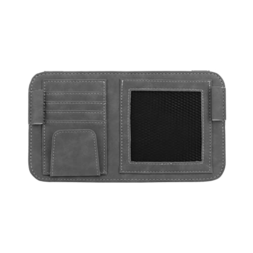 Kripyery Contenedor de Tarjetas Auto Car Sun Visor Card Ticket Organizador Bolsa Ahorre Espacio a Prueba de Agua Gris Cover