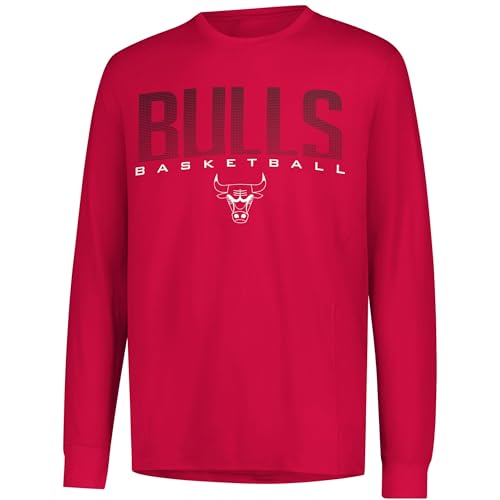 Ultra Game NBA Official Men’s Super Soft Game Day Long Sleeve T-Shirt - Unisex, Chicago Bulls, Team Color, Large