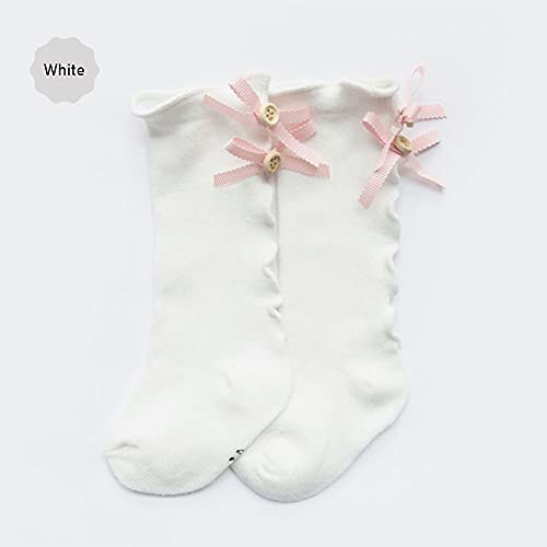 Baby-Girls Knee High Socks Bow Newborn Infant Toddler Cotton Tube-Ruffled Long Stockings Girls Frilly Uniform Dress Socks for Kids (3Pairs(Black/White/Gray), XL(5-8T))2