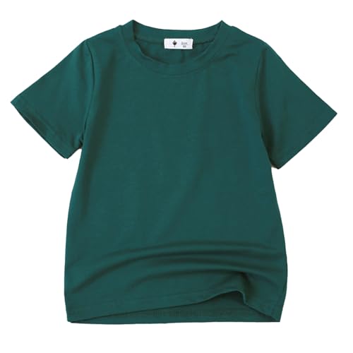 Girls Boys Summer Basic T Shirts Plain Tees Tops Kids Short Sleeve Shirts Soft Cotton T-Shirts Size 1-10 Years