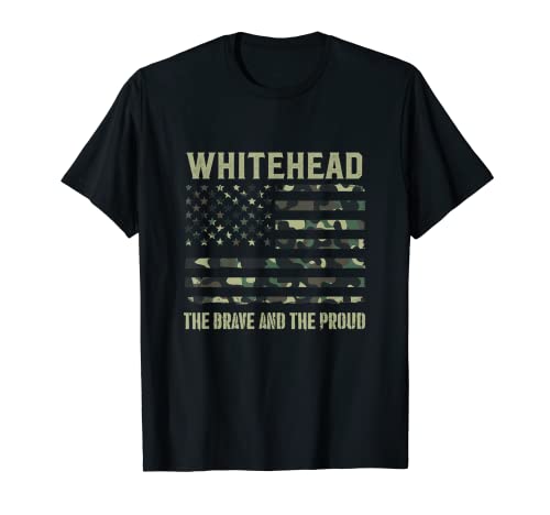 WHITEHEAD Nom Nom Prénom Camouflage Drapeau Américain T-Shirt