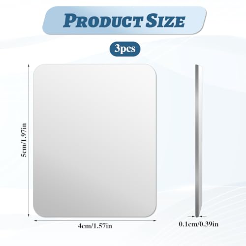 Hariendny 576701_1_XC55FCEWS 3 Pcs Mirror Decal For Phone Mirror Sticker Rectangle Mirror Smartphone Charm Phone Acrylic Adhesive Stick-On Make Up Mirror Back Mirror Phone Case Mirror thumb #1