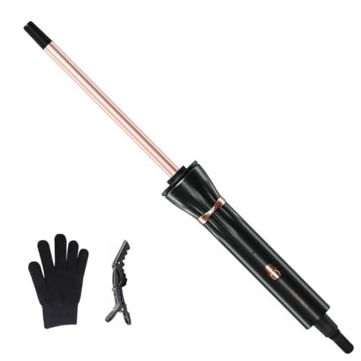 Hahahope 3/8 Inch Curling Iron Wand, Small Ceramic Curler Barrel Tiny Black