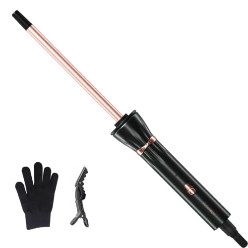 Hahahope 3/8 Inch Curling Wand,9mm Tiny Curling Wand,Ceramic Small Barrel Curling Iron with...