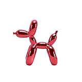 ARTLF Hund Skulptur, Harz Kunstskulptur Ornament, Tierfigur, Kunstharz, Kunsthandwerk, Wohnzimmer, Schreibtisch, Heimdekoration (rot)